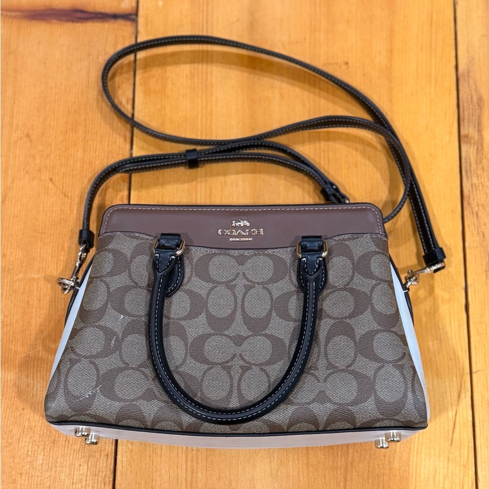 Coach Tan and Black Crossbody Bag